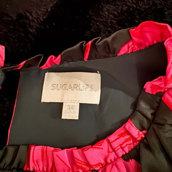 Sugarlips 3X Floral Mini Dress Pink Green Cottagecore Boho Romantic Plus Size - Picture 5 of 9